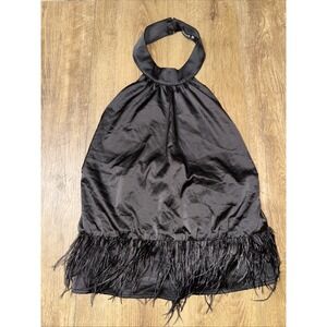 Blue B Women's Black Shirt With Feathers